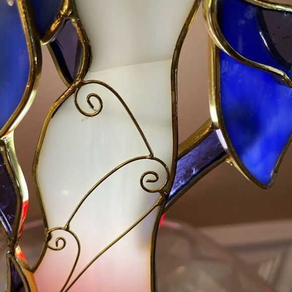 Stained glass Red Headed Angel Candle Holder - Picture 15 of 16